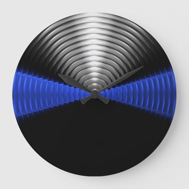 Thin Blue Line Große Wanduhr (Vorderseite)