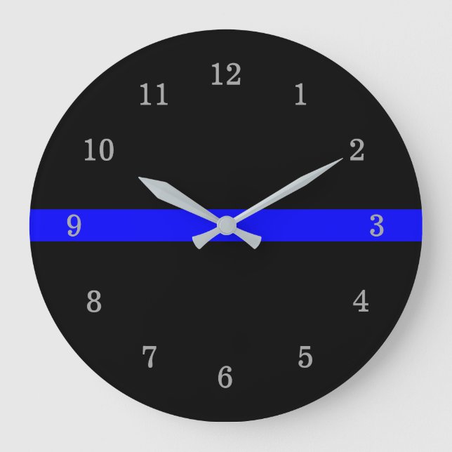 Thin Blue Line Große Wanduhr (Vorderseite)