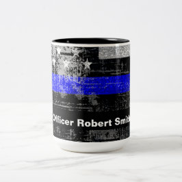 Thin Blue Line Grunge Officer Tasse