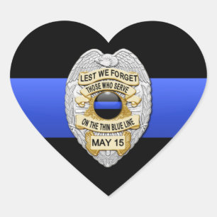 Thin Blue Line Herz-Aufkleber