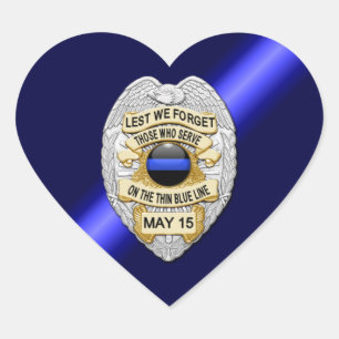 Thin Blue Line Herz-Aufkleber