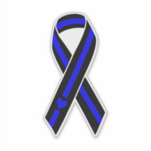 Thin Blue Line Herz Ribbon Aufkleber