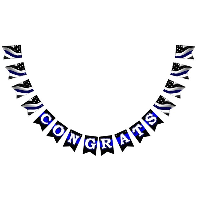 Thin Blue Line Herzlichen Glückwunsch Bunting Flag Wimpelkette (Alle)