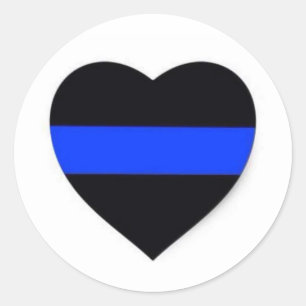 THIN BLUE LINE HERZSTICKER RUNDER AUFKLEBER