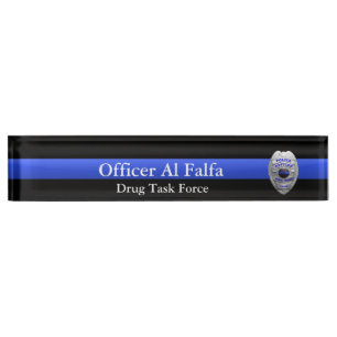 Thin Blue Line - Hi Res Solid Silver Police Abzeic Namensplakette