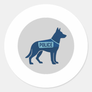 Thin Blue Line Hund Runder Aufkleber