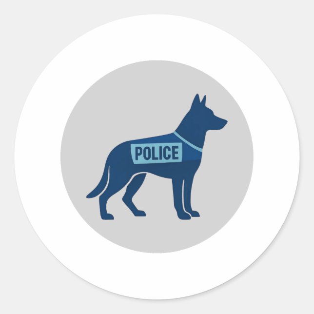 Thin Blue Line Hund Runder Aufkleber (Vorderseite)