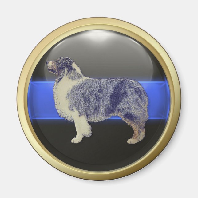Thin Blue Line Ich bin ein Schafhund Magnet (Vorne)