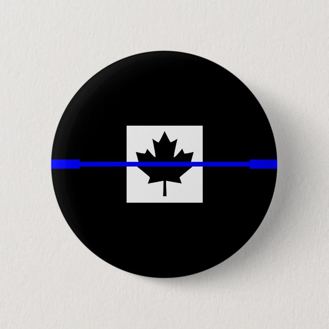 Thin Blue Line im kanadischen Flaggendekor Button (Vorderseite)