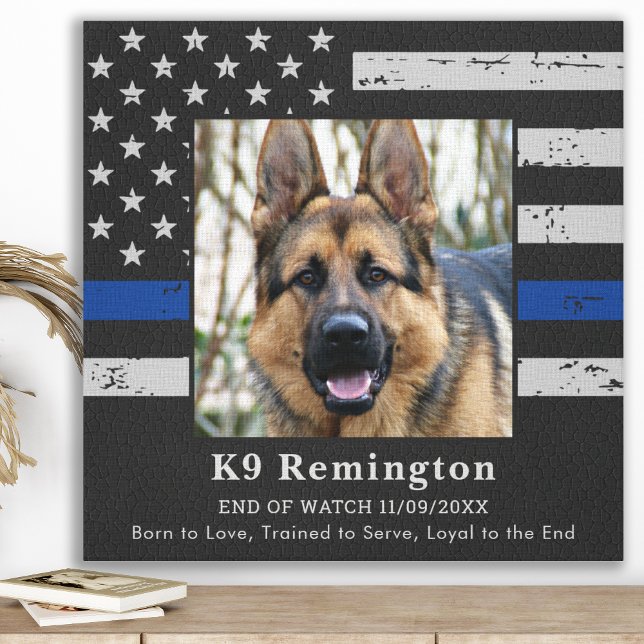 Thin Blue Line K9 Police Dog Memorial Leinwanddruck (Von Creator hochgeladen)