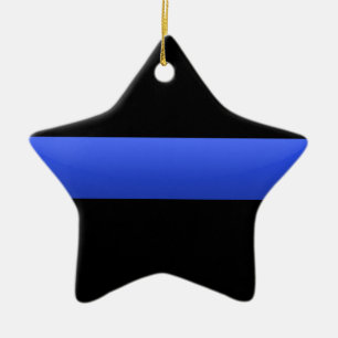 Thin Blue Line Keramik Ornament