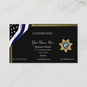 Thin Blue Line Las Vegas PD Abzeichen Business Car Visitenkarte