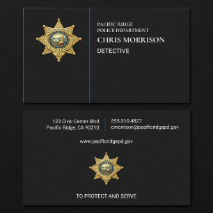 Thin Blue Line Law Enforcement Detective Visitenkarte