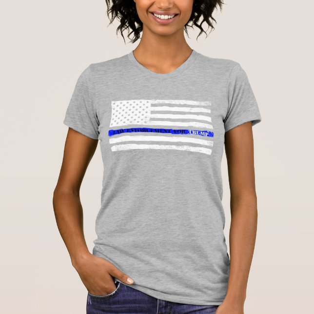 Thin Blue Line Law Enforcement For TRUMP T-Shirt (Vorderseite)