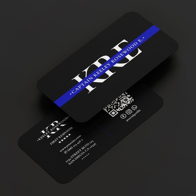 Thin Blue Line Law Police Officer Moderne Visitenkarte (Thin Blue Line Law Police Officer Modern Business Card
)
