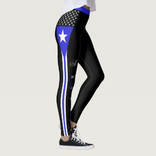 Thin Blue Line Leggings, Amerika, Polizeiflagge Leggings