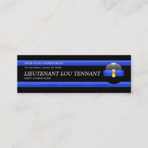 Thin Blue Line Leutenant Custom Business Card Mini Visitenkarte