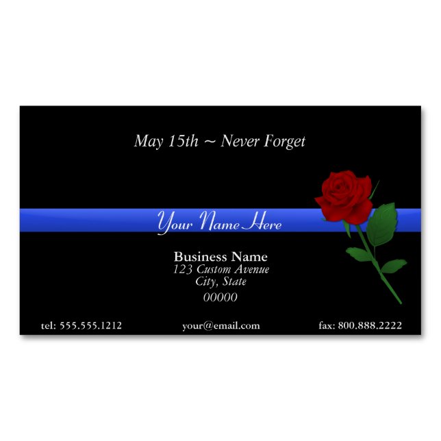 Thin Blue Line Magnetische Visitenkarte (Vorderseite)