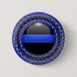 Thin Blue Line Medallion Button
