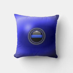 Thin Blue Line Medallion Kissen