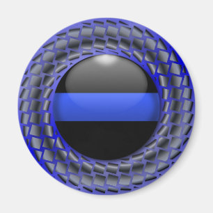 Thin Blue Line Medallion Magnet