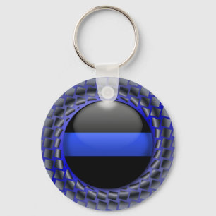 Thin Blue Line Medallion Schlüsselanhänger