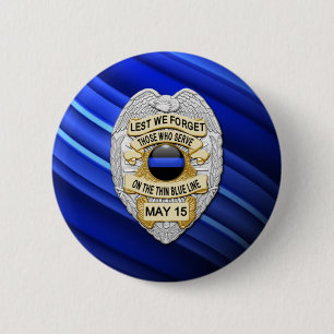 Thin Blue Line - Memorial-Abzeichen von Officers Button