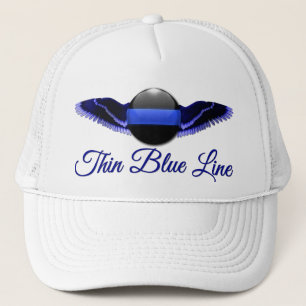 Thin Blue Line mit Wings Truckerkappe
