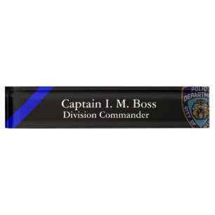 Thin Blue Line NYPD Offset Patch Name Plate Namensplakette