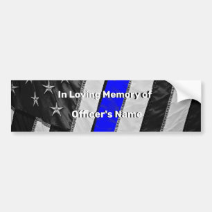 Thin Blue Line of Duty Fallen Officer Memorial Autoaufkleber