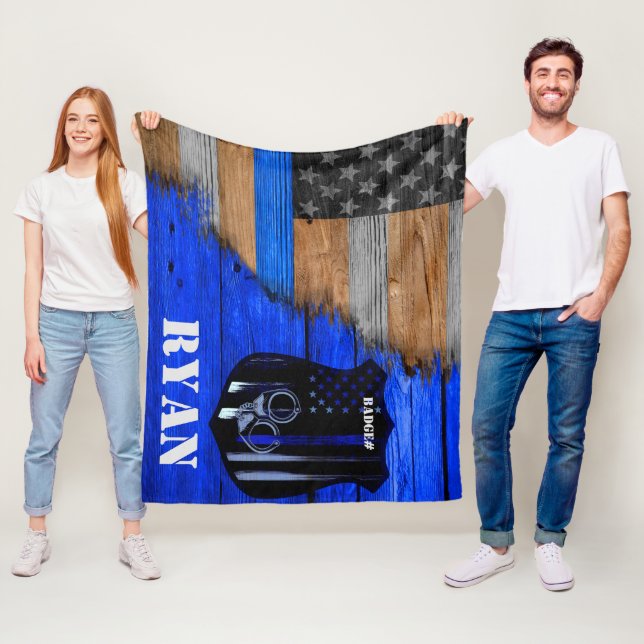 Thin Blue Line Officer Fleecedecke (Beispiel)