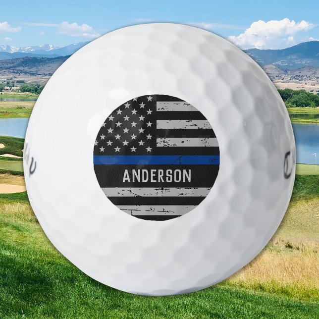 Thin Blue Line - Offizier der amerikanischen Flagg Golfball (Von Creator hochgeladen)