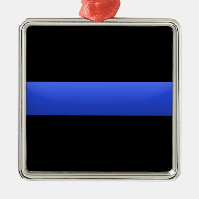 Thin Blue Line Ornament Aus Metall (Vorne)