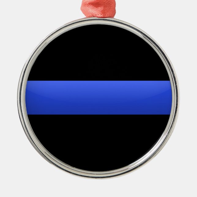 Thin Blue Line Ornament Aus Metall (Vorne)