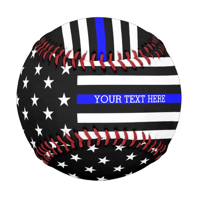 Thin Blue Line - Personalisierte amerikanische Fla Baseball (Vorderseite)