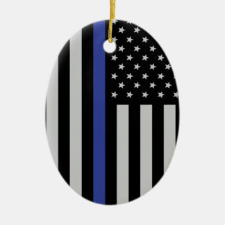Thin Blue Line - Personalisierte amerikanische Fla Keramikornament