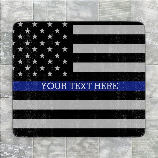 Thin Blue Line - Personalisierte amerikanische Fla Schneidebrett (Von Creator hochgeladen)
