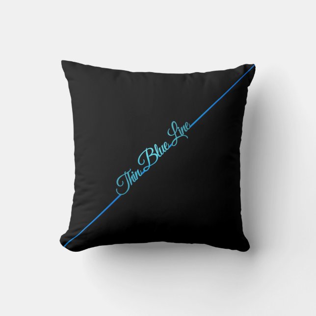 Thin Blue Line Pillow Kissen (Vorderseite)