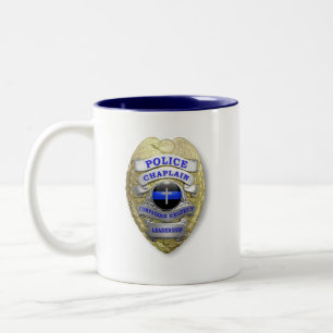Thin Blue Line Police Chaplain Abzeichen Zweifarbige Tasse