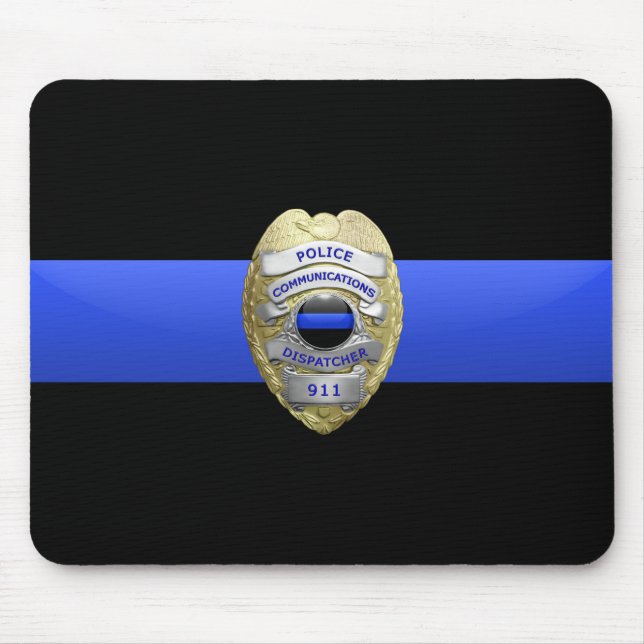 Thin Blue Line Police Dispatcher Abzeichen Mouse P Mousepad (Vorne)