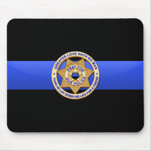 Thin Blue Line Police Greater Greater Liebe Abzeic Mousepad