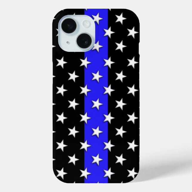 Thin Blue Line Police Lot of Stars Case-Mate iPhone Hülle (Rückseite)