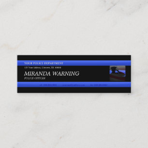 Thin Blue Line Police Officer Custom Business Card Mini Visitenkarte