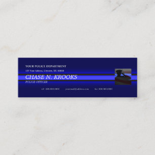 Thin Blue Line Police Officer Custom Business Card Mini Visitenkarte