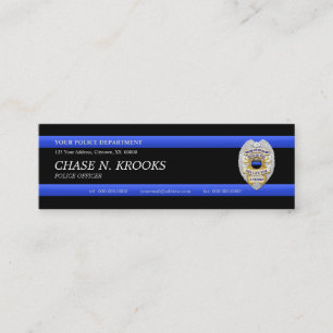 Thin Blue Line Police Officer Custom Business Card Mini Visitenkarte