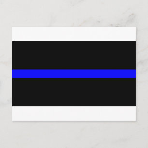 Thin Blue Line Police Officers Memorial Flag Postkarte