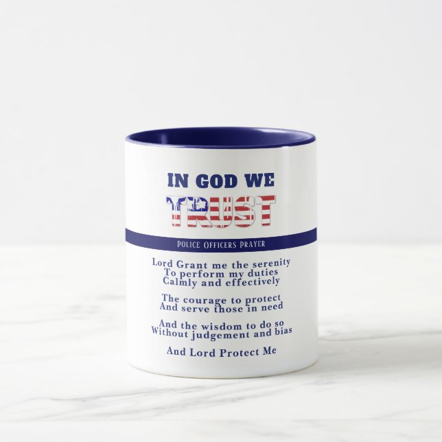 Thin Blue Line Police PRAYER US Law Enforcement Tasse (Zentrum)