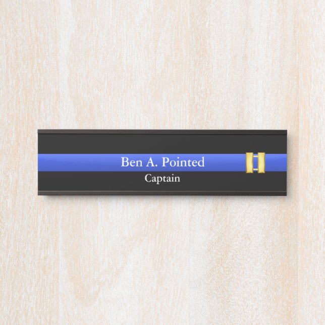 Thin Blue Line - Polizei Captain Rank Door Sign Türschild (Vorderseite )
