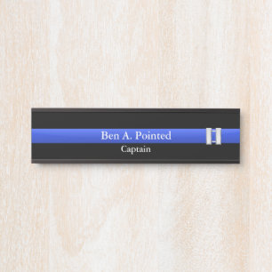 Thin Blue Line - Polizei Captain Rank Door Sign Türschild