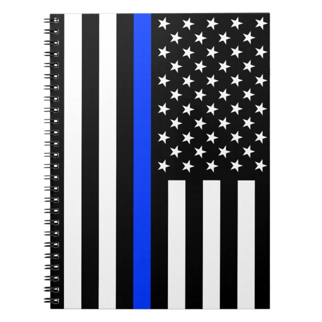 Thin Blue Line Polizei-Flagge Notizblock (Vorderseite)